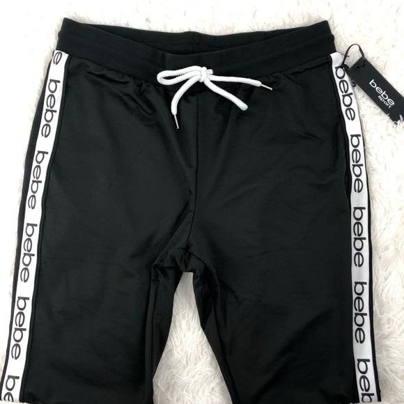 bebe Pants - bebe Sporty Logo Panel Joggers   Sz L  NWT
